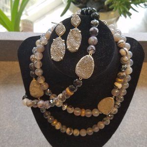 SILPADA Druzy Bracelet, Necklace & Earrings Set
